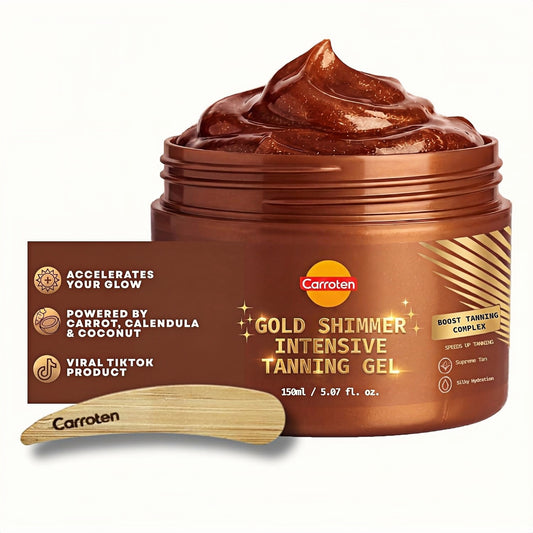 Carroten Gold Shimmer Tanning Gel, Browning Tan Accelerator, 5 oz