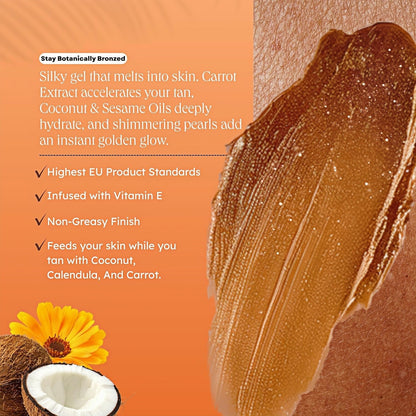 Carroten Gold Shimmer Tanning Gel, Browning Tan Accelerator, 5 oz
